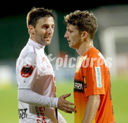 Fussball Bundesliga. RZ Pellets WAC gegen FC Admira Wacker Moedling. Joachim Standfest, (WAC), Stephan Auer  (Admira). Klagenfurt, am 27.9.2014.
Foto: Kuess

---
pressefotos, pressefotografie, kuess, qs, qspictures, sport, bild, bilder, bilddatenbank