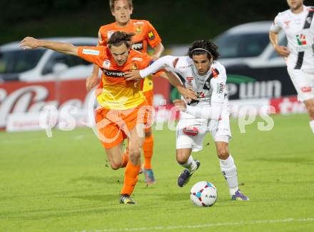 Fussball Bundesliga. RZ Pellets WAC gegen FC Admira Wacker Moedling. Jacobo Ynclan Pajares, (WAC), Richard Windbichler (Admira). Klagenfurt, am 27.9.2014.
Foto: Kuess

---
pressefotos, pressefotografie, kuess, qs, qspictures, sport, bild, bilder, bilddatenbank