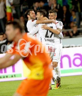 Fussball Bundesliga. RZ Pellets WAC gegen FC Admira Wacker Moedling. Torjubel Joachim Standfest (WAC). Klagenfurt, am 27.9.2014.
Foto: Kuess

---
pressefotos, pressefotografie, kuess, qs, qspictures, sport, bild, bilder, bilddatenbank