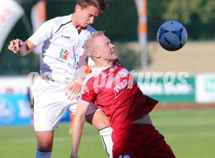 Fussball Regionalliga. RZ Pelets WAC Amateure gegen Vorwaerts Steyr.  Michael Otti, (WAC), David Peham  (Steyr). Wolfsberg, am 28.9.2014.
Foto: Kuess
---
pressefotos, pressefotografie, kuess, qs, qspictures, sport, bild, bilder, bilddatenbank