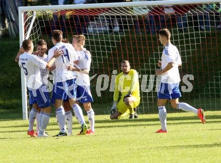 Fussball. Kaerntner Liga. Atus Ferlach gegen Treibach. torjubel  (Treibach). Ferlach, 28.9.2014.
Foto: Kuess
---
pressefotos, pressefotografie, kuess, qs, qspictures, sport, bild, bilder, bilddatenbank