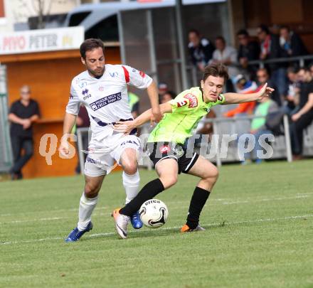 Fussball. Regionalliga. SAK gegen Sturm Graz Amateure.  Helmut Koenig (SAK), Sebastian Mann (Graz). Klagenfurt, 4.10.2014.
Foto: Kuess
---
pressefotos, pressefotografie, kuess, qs, qspictures, sport, bild, bilder, bilddatenbank