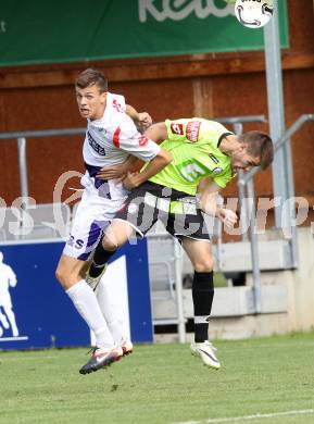 Fussball. Regionalliga. SAK gegen Sturm Graz Amateure. Luka Janezic (SAK), Philipp Seidl (Graz). Klagenfurt, 4.10.2014.
Foto: Kuess
---
pressefotos, pressefotografie, kuess, qs, qspictures, sport, bild, bilder, bilddatenbank