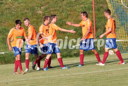 Fussball Unterliga Ost. SPG FC Poggersdorf KM gegen Globasnitz. Torjubel (Globasnitz). Poggersdorf, 5.10.2014.
Foto: Kuess
---
pressefotos, pressefotografie, kuess, qs, qspictures, sport, bild, bilder, bilddatenbank