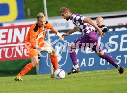 Fussball Regionalliga. RZ Pellets WAC Amateure gegen SK Austria Klagenfurt. Markus Glaenzer,  (WAC), Armend Spreco (Austria Klagenfurt). Wolfsberg, am 5.10.2014.
Foto: Kuess
---
pressefotos, pressefotografie, kuess, qs, qspictures, sport, bild, bilder, bilddatenbank