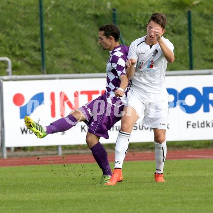 Fussball Regionalliga. RZ Pellets WAC Amateure gegen SK Austria Klagenfurt. Michael Otti, (WAC), Manuel Wallner (Austria Klagenfurt). Wolfsberg, am 5.10.2014.
Foto: Kuess
---
pressefotos, pressefotografie, kuess, qs, qspictures, sport, bild, bilder, bilddatenbank