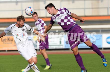 Fussball Regionalliga. RZ Pellets WAC Amateure gegen SK Austria Klagenfurt. Christoph Cemernjak, (WAC), Bernd Kager  (Austria Klagenfurt). Wolfsberg, am 5.10.2014.
Foto: Kuess
---
pressefotos, pressefotografie, kuess, qs, qspictures, sport, bild, bilder, bilddatenbank