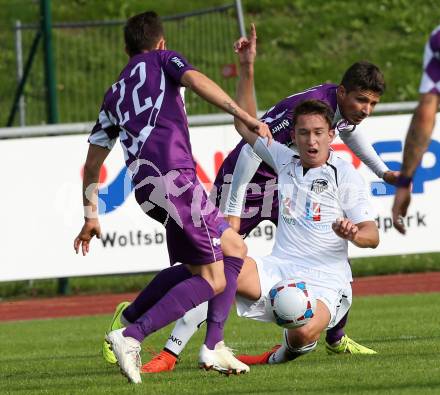 Fussball Regionalliga. RZ Pellets WAC Amateure gegen SK Austria Klagenfurt. Michael Otti, (WAC), Ali Hamdemir, Marko Dusak (Austria Klagenfurt). Wolfsberg, am 5.10.2014.
Foto: Kuess
---
pressefotos, pressefotografie, kuess, qs, qspictures, sport, bild, bilder, bilddatenbank