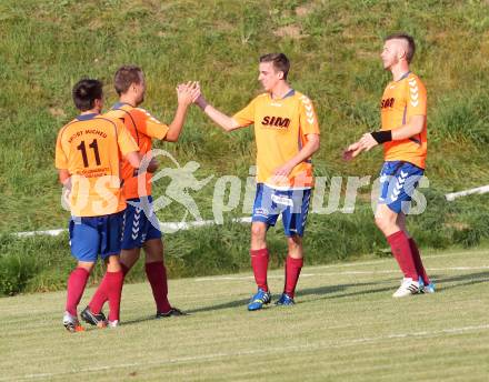 Fussball Unterliga Ost. SPG FC Poggersdorf KM gegen Globasnitz. Torjubel (Globasnitz). Poggersdorf, 5.10.2014.
Foto: Kuess
---
pressefotos, pressefotografie, kuess, qs, qspictures, sport, bild, bilder, bilddatenbank