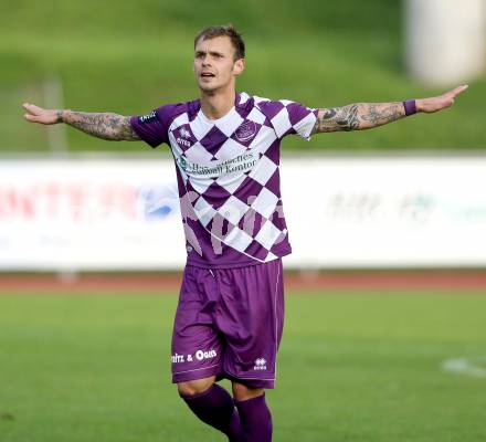 Fussball Regionalliga. RZ Pellets WAC Amateure gegen SK Austria Klagenfurt. Torjubel Rajko Rep (Austria Klagenfurt). Wolfsberg, am 5.10.2014.
Foto: Kuess
---
pressefotos, pressefotografie, kuess, qs, qspictures, sport, bild, bilder, bilddatenbank