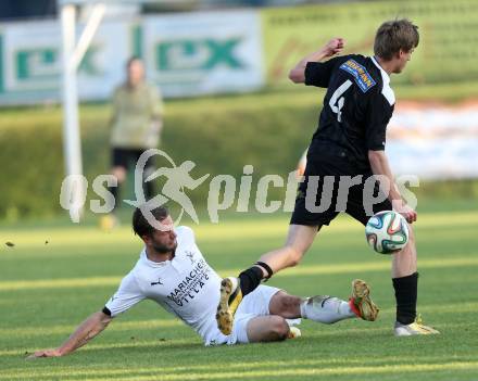 Fussball. 1. Klasse B2. Fuernitz gegen Keutschach. Lukas Truppe, (Fuernitz), Florian Wallenko (Keutschach).  Fuernitz, 4.10.2014.
Foto: Kuess
---
pressefotos, pressefotografie, kuess, qs, qspictures, sport, bild, bilder, bilddatenbank