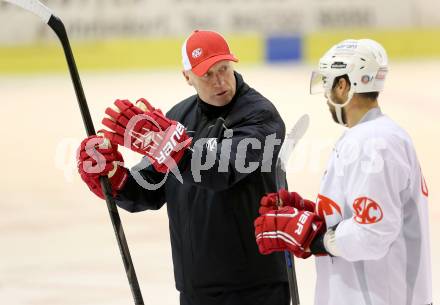 EBEL. Eishockey Bundesliga. Training KAC. Trainer Doug Mason. Klagenfurt, am 7.10.2014.
Foto: Kuess
---
pressefotos, pressefotografie, kuess, qs, qspictures, sport, bild, bilder, bilddatenbank