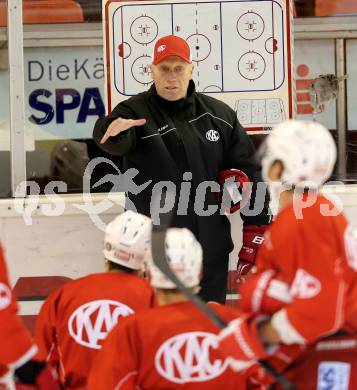 EBEL. Eishockey Bundesliga. Training KAC. Trainer Doug Mason. Klagenfurt, am 7.10.2014.
Foto: Kuess
---
pressefotos, pressefotografie, kuess, qs, qspictures, sport, bild, bilder, bilddatenbank