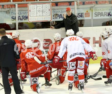 EBEL. Eishockey Bundesliga. Training KAC. Trainer Doug Mason. Klagenfurt, am 7.10.2014.
Foto: Kuess
---
pressefotos, pressefotografie, kuess, qs, qspictures, sport, bild, bilder, bilddatenbank