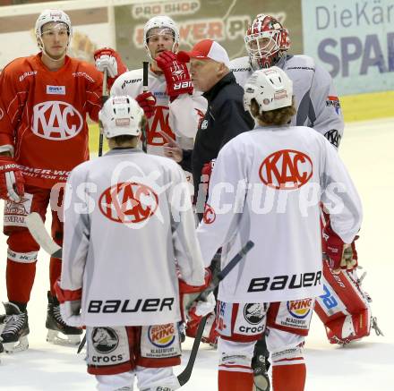 EBEL. Eishockey Bundesliga. Training KAC. Trainer Doug Mason. Klagenfurt, am 7.10.2014.
Foto: Kuess
---
pressefotos, pressefotografie, kuess, qs, qspictures, sport, bild, bilder, bilddatenbank