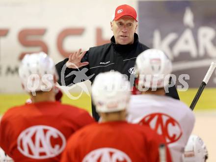 EBEL. Eishockey Bundesliga. Training KAC. Trainer Doug Mason. Klagenfurt, am 7.10.2014.
Foto: Kuess
---
pressefotos, pressefotografie, kuess, qs, qspictures, sport, bild, bilder, bilddatenbank