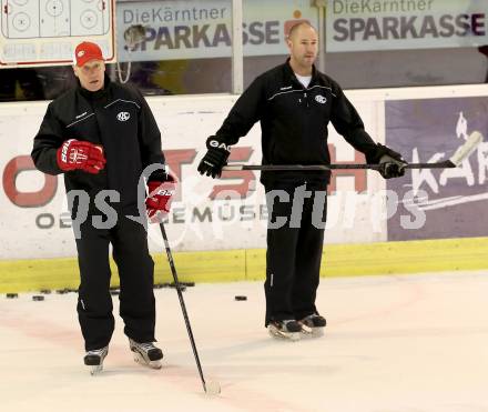 EBEL. Eishockey Bundesliga. Training KAC. Trainer Doug Mason, Co-Trainer Ryan Foster. Klagenfurt, am 7.10.2014.
Foto: Kuess
---
pressefotos, pressefotografie, kuess, qs, qspictures, sport, bild, bilder, bilddatenbank