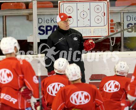 EBEL. Eishockey Bundesliga. Training KAC. Trainer Doug Mason. Klagenfurt, am 7.10.2014.
Foto: Kuess
---
pressefotos, pressefotografie, kuess, qs, qspictures, sport, bild, bilder, bilddatenbank