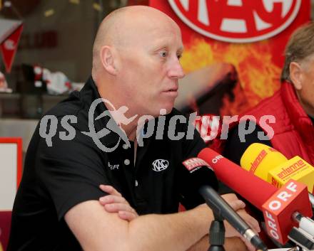 EBEL. Eishockey Bundesliga. Pressekonferenz KAC. Trainer Doug Mason. Klagenfurt, am 7.10.2014.
Foto: Kuess
---
pressefotos, pressefotografie, kuess, qs, qspictures, sport, bild, bilder, bilddatenbank