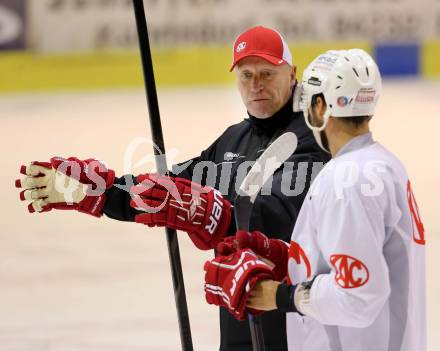 EBEL. Eishockey Bundesliga. Training KAC. Trainer Doug Mason. Klagenfurt, am 7.10.2014.
Foto: Kuess
---
pressefotos, pressefotografie, kuess, qs, qspictures, sport, bild, bilder, bilddatenbank