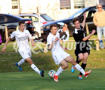 Fussball. 1. Klasse B2. Fuernitz gegen Keutschach. Nicolas Pichler (Fuernitz), Philipp Wallenko (Keutschach).  Fuernitz, 4.10.2014.
Foto: Kuess
---
pressefotos, pressefotografie, kuess, qs, qspictures, sport, bild, bilder, bilddatenbank