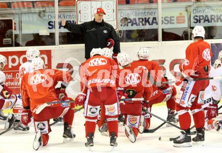 EBEL. Eishockey Bundesliga. Training KAC. Trainer Doug Mason. Klagenfurt, am 7.10.2014.
Foto: Kuess
---
pressefotos, pressefotografie, kuess, qs, qspictures, sport, bild, bilder, bilddatenbank