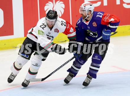 Eishockey. Champions Hockey League VSV gegen Froelunda Gothenburg. Sean Ringrose #17, (VSV), Robin Figren #22 (Froelunda Gothenburg). Villach, 7.10.2014.
Foto: Kuess 
---
pressefotos, pressefotografie, kuess, qs, qspictures, sport, bild, bilder, bilddatenbank