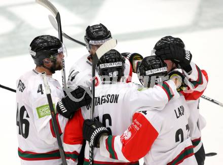 Eishockey. Champions Hockey League VSV gegen Froelunda Gothenburg. Torjubel  (Froelunda Gothenburg). Villach, 7.10.2014.
Foto: Kuess 
---
pressefotos, pressefotografie, kuess, qs, qspictures, sport, bild, bilder, bilddatenbank