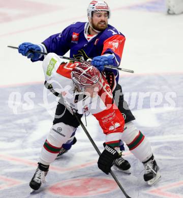 Eishockey. Champions Hockey League VSV gegen Froelunda Gothenburg. Sean Ringrose #17, (VSV), Mathis Olimb #41  (Froelunda Gothenburg). Villach, 7.10.2014.
Foto: Kuess 
---
pressefotos, pressefotografie, kuess, qs, qspictures, sport, bild, bilder, bilddatenbank