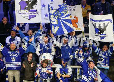 Eishockey. Champions Hockey League VSV gegen Froelunda Gothenburg. Fans (VSV). Villach, 7.10.2014.
Foto: Kuess 
---
pressefotos, pressefotografie, kuess, qs, qspictures, sport, bild, bilder, bilddatenbank