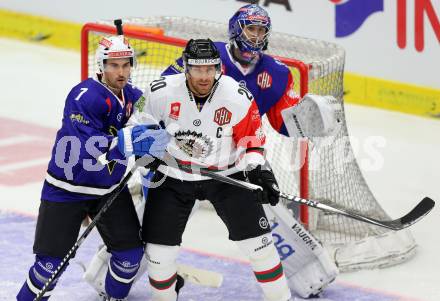 Eishockey. Champions Hockey League VSV gegen Froelunda Gothenburg. Klemen Pretnar #7, Thomas Hoeneckl #31,  (VSV), Joel Lundquist #20 (Froelunda Gothenburg). Villach, 7.10.2014.
Foto: Kuess 
---
pressefotos, pressefotografie, kuess, qs, qspictures, sport, bild, bilder, bilddatenbank