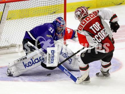 Eishockey. Champions Hockey League VSV gegen Froelunda Gothenburg. Thomas Hoeneckl,  (VSV), Mathis Olimb #41 (Froelunda Gothenburg). Villach, 7.10.2014.
Foto: Kuess 
---
pressefotos, pressefotografie, kuess, qs, qspictures, sport, bild, bilder, bilddatenbank