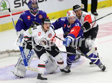 Eishockey. Champions Hockey League VSV gegen Froelunda Gothenburg. Stefan Bacher #19, Thomas Hoeneckl #31, (VSV), Andreas Johnsson #88, Niklas Lasu #31 (Froelunda Gothenburg). Villach, 7.10.2014.
Foto: Kuess 
---
pressefotos, pressefotografie, kuess, qs, qspictures, sport, bild, bilder, bilddatenbank