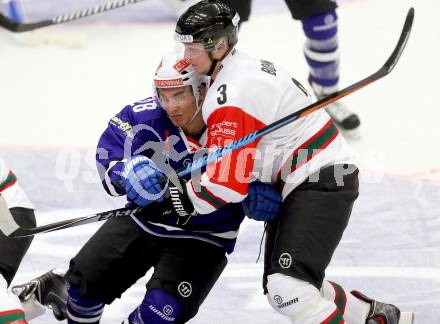 Eishockey. Champions Hockey League VSV gegen Froelunda Gothenburg. Marius Goehringer #28, (VSV), Oliver Bohm #3 (Froelunda Gothenburg). Villach, 7.10.2014.
Foto: Kuess 
---
pressefotos, pressefotografie, kuess, qs, qspictures, sport, bild, bilder, bilddatenbank