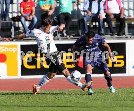 Fussball. Freundschaftsspiel. RZ Pellets WAC gegen Udinese Calcio. Dario Baldauf (WAC), Nicola Belmonte (Udinese). Villach, 10.10.2014.
Foto: Kuess
---
pressefotos, pressefotografie, kuess, qs, qspictures, sport, bild, bilder, bilddatenbank