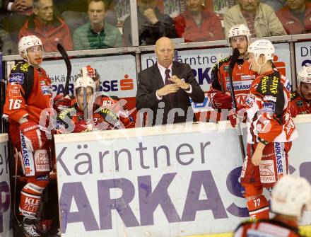 EBEL. Eishockey Bundesliga. KAC gegen UPC Vienna Capitals. Trainer Doug Mason, (KAC). Klagenfurt, am 10.10.2014.
Foto: Kuess 

---
pressefotos, pressefotografie, kuess, qs, qspictures, sport, bild, bilder, bilddatenbank