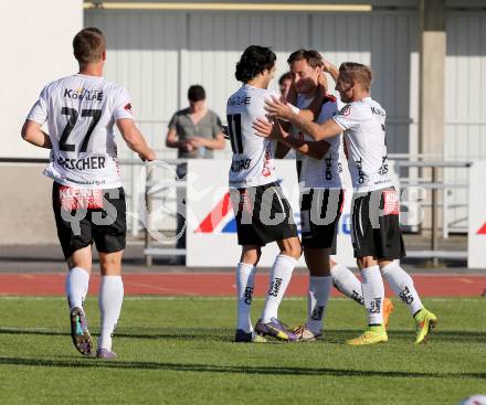 Fussball. Freundschaftsspiel. RZ Pellets WAC gegen Udinese Calcio. Torjubel (WAC). Villach, 10.10.2014.
Foto: Kuess
---
pressefotos, pressefotografie, kuess, qs, qspictures, sport, bild, bilder, bilddatenbank