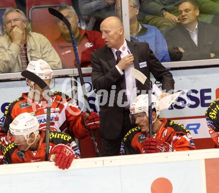 EBEL. Eishockey Bundesliga. KAC gegen UPC Vienna Capitals.  Trainer Doug Mason (KAC). Klagenfurt, am 10.10.2014.
Foto: Kuess 

---
pressefotos, pressefotografie, kuess, qs, qspictures, sport, bild, bilder, bilddatenbank