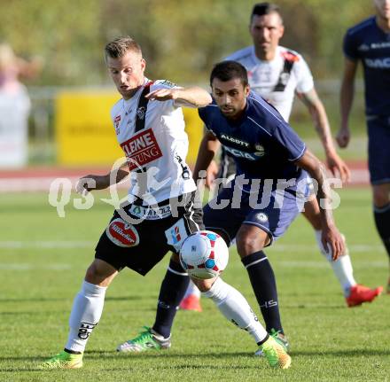 Fussball. Freundschaftsspiel. RZ Pellets WAC gegen Udinese Calcio. Manuel Kerhe (WAC), Danilo Larangeira (Udinese). Villach, 10.10.2014.
Foto: Kuess
---
pressefotos, pressefotografie, kuess, qs, qspictures, sport, bild, bilder, bilddatenbank