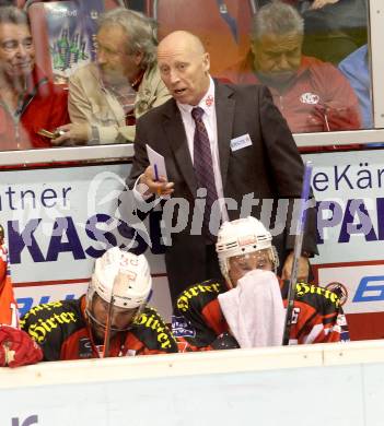 EBEL. Eishockey Bundesliga. KAC gegen UPC Vienna Capitals. Trainer Doug Mason (KAC). Klagenfurt, am 10.10.2014.
Foto: Kuess 

---
pressefotos, pressefotografie, kuess, qs, qspictures, sport, bild, bilder, bilddatenbank