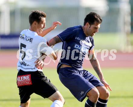 Fussball. Freundschaftsspiel. RZ Pellets WAC gegen Udinese Calcio. Rene Seebacher (WAC), Jakub Jankto (Udinese). Villach, 10.10.2014.
Foto: Kuess
---
pressefotos, pressefotografie, kuess, qs, qspictures, sport, bild, bilder, bilddatenbank