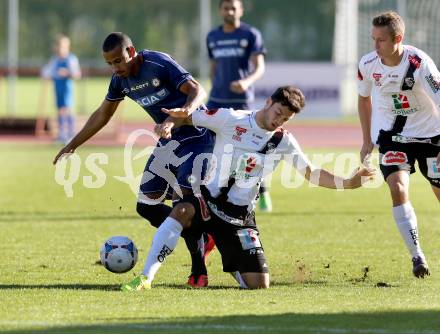 Fussball. Freundschaftsspiel. RZ Pellets WAC gegen Udinese Calcio. Roland Putsche (WAC), lucas evangelista santana (Udinese). Villach, 10.10.2014.
Foto: Kuess
---
pressefotos, pressefotografie, kuess, qs, qspictures, sport, bild, bilder, bilddatenbank