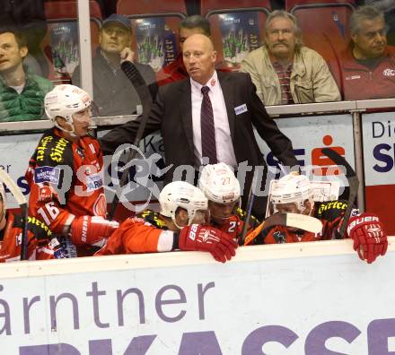 EBEL. Eishockey Bundesliga. KAC gegen UPC Vienna Capitals. Trainer Doug Mason (KAC). Klagenfurt, am 10.10.2014.
Foto: Kuess 

---
pressefotos, pressefotografie, kuess, qs, qspictures, sport, bild, bilder, bilddatenbank