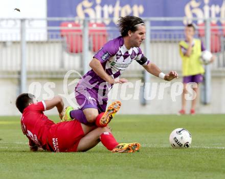 Fussball Regionalliga. SK Austria Klagenfurt gegen Vorwaerts Steyr. Sandro Zakany,  (Austria Klagenfurt), Daniel Petrovic (Vorwaerts Steyr). Klagenfurt, 11.10.2014.
Foto: Kuess
---
pressefotos, pressefotografie, kuess, qs, qspictures, sport, bild, bilder, bilddatenbank