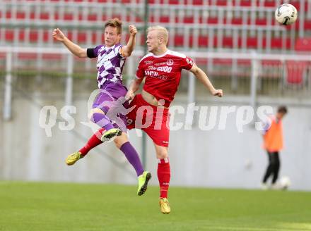 Fussball Regionalliga. SK Austria Klagenfurt gegen Vorwaerts Steyr. Fabian Miesenboeck,  (Austria Klagenfurt), David Peham (Vorwaerts Steyr). Klagenfurt, 11.10.2014.
Foto: Kuess
---
pressefotos, pressefotografie, kuess, qs, qspictures, sport, bild, bilder, bilddatenbank