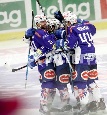 EBEL. Eishockey Bundesliga. EC VSV gegen KAC. Torjubel (VSV). Villach, am 12.10.2014.
Foto: Kuess 


---
pressefotos, pressefotografie, kuess, qs, qspictures, sport, bild, bilder, bilddatenbank