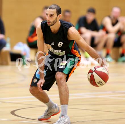 Basketball 2. Bundesliga.  Raiders Villach gegen Basket Flames. Dominik Muellner (Basket Flames). Villach, 11.10.2014.
Foto: Kuess
---
pressefotos, pressefotografie, kuess, qs, qspictures, sport, bild, bilder, bilddatenbank