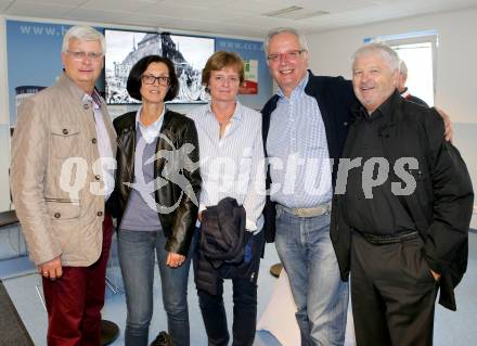 EBEL. Eishockey Bundesliga. EC VSV gegen KAC. Dir. Manfred Freitag (Kelag), Andrea Freitag, Karin Isep, Reinhart Rohr, Dr. Michael Gasser. Villach, am 12.10.2014.
Foto: Kuess 


---
pressefotos, pressefotografie, kuess, qs, qspictures, sport, bild, bilder, bilddatenbank