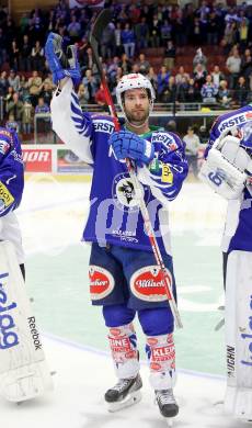 EBEL. Eishockey Bundesliga. EC VSV gegen KAC. Jubel Darren Haydar (VSV). Villach, am 12.10.2014.
Foto: Kuess 


---
pressefotos, pressefotografie, kuess, qs, qspictures, sport, bild, bilder, bilddatenbank