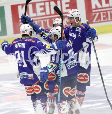 EBEL. Eishockey Bundesliga. EC VSV gegen KAC. Torjubel  (VSV). Villach, am 12.10.2014.
Foto: Kuess 


---
pressefotos, pressefotografie, kuess, qs, qspictures, sport, bild, bilder, bilddatenbank